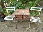 Tuinset - Bistroset - Tafel en 2 stoelen, Ophalen, Gebruikt, Hout, Inklapbaar