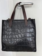 Lederen tas/shopper, zwart,zgan, Sieraden, Tassen en Uiterlijk, Tassen | Damestassen, Verzenden, Zo goed als nieuw, Zwart, Shopper