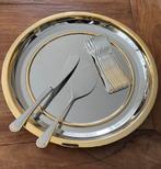 Prachtige gebakschaal rand 24karaat goud verguld 15 delig, Huis en Inrichting, Ophalen of Verzenden