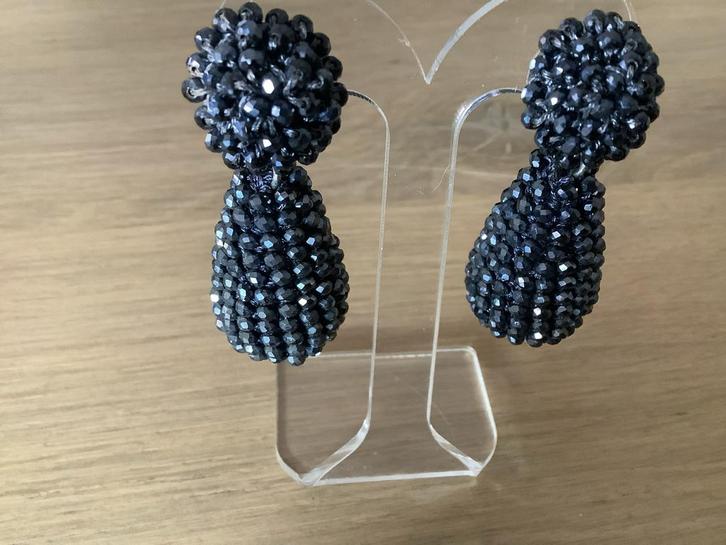 Blauwe Kristallen Hangers Oorbellen, Sieraden, Tassen en Uiterlijk, Oorbellen, Zo goed als nieuw, Hangers, Overige materialen