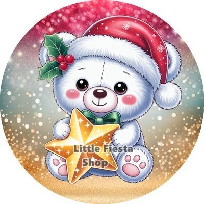 L180 icing frosting kerst beertje 20cm eetbare taart print, Hobby en Vrije tijd, Taarten en Cupcakes maken, Nieuw, Versiering