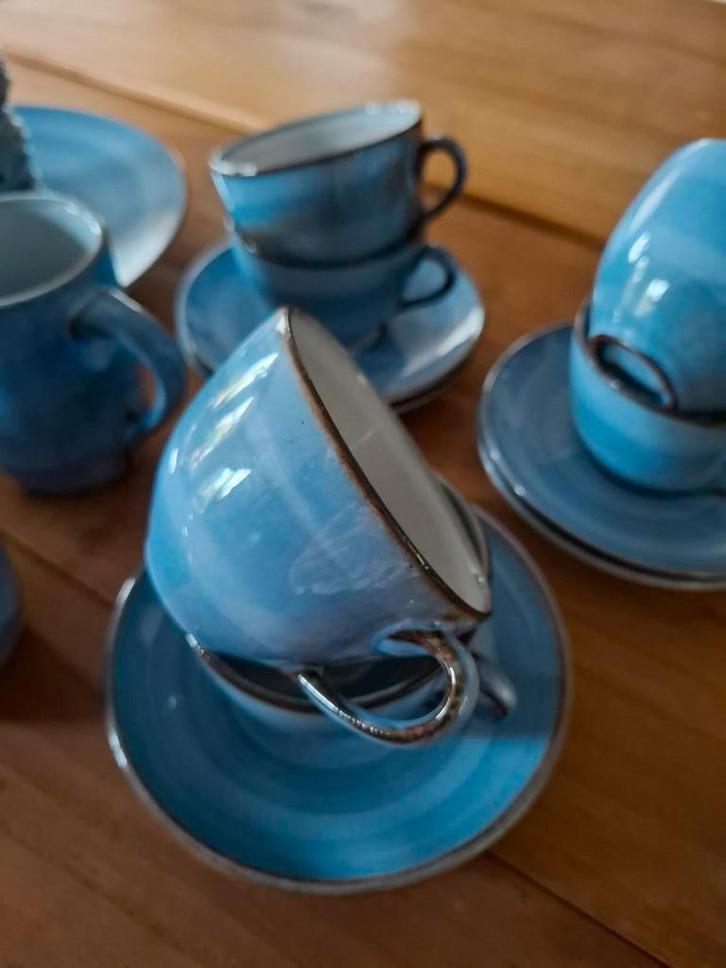 Volendams aardewerk servies blauw divers, Huis en Inrichting, Keuken | Servies, Gebruikt, Kop(pen) en/of Schotel(s), Overige stijlen