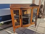 Antiek kastje met gebogen glas, Huis en Inrichting, Gebruikt, 100 tot 150 cm, Ophalen of Verzenden, Minder dan 100 cm