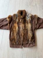 Vintage Bontjas met Pofmouwen, Verzenden, Gedragen, Maat 38/40 (M), Bruin