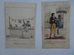 gravures schoenenverkoper, lompenboer 1800, Antiek en Kunst, Verzenden
