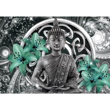 119 Buddha Groen Grijs Vlies Fotobehang 350x250cm in 3 maten beschikbaar voor biedingen