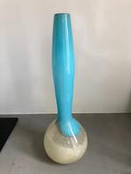 Handgeblazen blauwe vaas - 45 cm, Blauw, Ophalen of Verzenden, Minder dan 50 cm, Glas