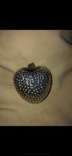 Antieke oude kerstbal hart zilver, Ophalen of Verzenden, Zo goed als nieuw