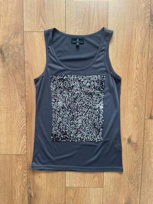 Mart Visser leuke grijze top met pailleten mt 40, Kleding | Dames, Tops, Maat 38/40 (M), Grijs, Zonder mouw, Ophalen of Verzenden