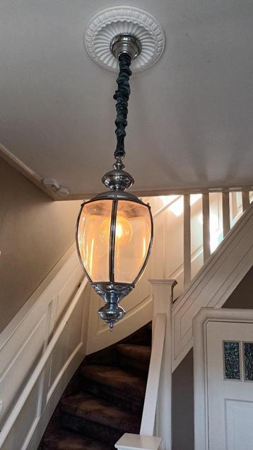 Plafondlamp chroom met glas beschikbaar voor biedingen