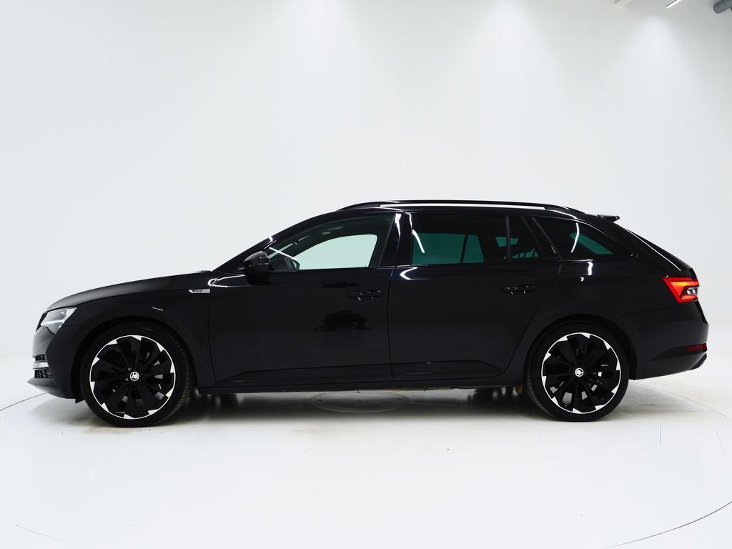 Skoda Superb Combi 1.4 TSI iV Sportline 218PK | Sportstoelen, Auto's, Skoda, Gebruikt, Zwart, 4 cilinders, Zwart