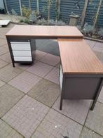 Gebruikt Bureau met L-vorm, Ophalen of Verzenden, In hoogte verstelbaar, Gebruikt, Bureau