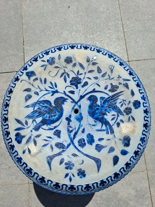 Sokkel / pedestal / ornament in delfsblauw, Tuin en Terras, Tuinbeelden, Zo goed als nieuw, Overige typen, Ophalen
