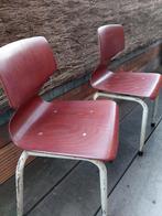2 Vintage Galvanitas design kinder school stoelen - Pagholz, Gebruikt, Twee, Bruin, Vintage