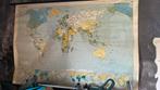 Grote oude wereldkaart, Antiek en Kunst, Antiek | Schoolplaten, Ophalen of Verzenden, Aardrijkskunde
