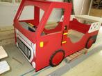 Houten bedstee huis of autobed brandweer, Ophalen, Nieuw, Eenpersoons, Hout
