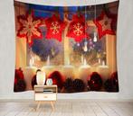 Kerst Wandkleed 2 / 3D Wand Kleed Kerstmis Kaarsen Muurkleed, Verzenden, Nieuw, Rechthoekig