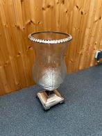 Designvaas zilver/glas, Huis en Inrichting, Woonaccessoires | Zuilen en Pilaren, Ophalen of Verzenden, Zo goed als nieuw