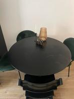 Stevige ronde zwarte eettafel, Ophalen, Gebruikt, 100 tot 150 cm, Rond