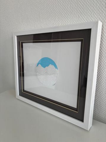 Framed Wall Art: Illustration Landscape with Blue Sky beschikbaar voor biedingen