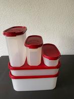 Tupperware set ruimtebespaarders rode deksel nieuw!, Huis en Inrichting, Keuken | Tupperware, Ophalen, Nieuw, Overige typen