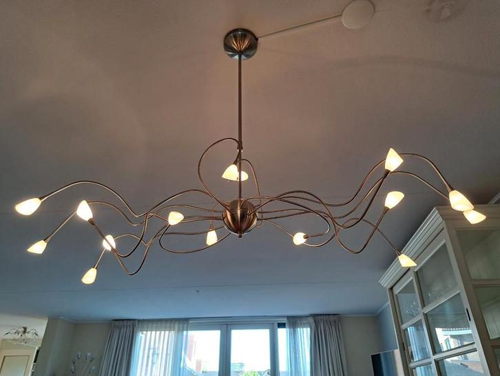 Octopus Air 15 lichts hanglamp / eettafellamp. Chroom., Huis en Inrichting, Lampen | Plafondlampen, Gebruikt, Ophalen