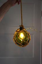 Vintage Glazen Bolhanglamp, Ophalen, Gebruikt, Glas, Vintage