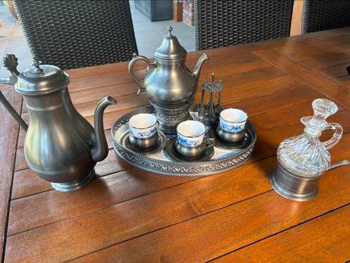 Tinnen koffie/thee set, Huis en Inrichting, Keuken | Servies, Overige typen, Overige stijlen, Overige materialen, Ophalen