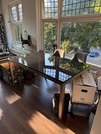 Moderne Eettafel met Glazen Blad, Huis en Inrichting, Tafels | Eettafels, Ophalen, Gebruikt, 100 tot 150 cm, Glas