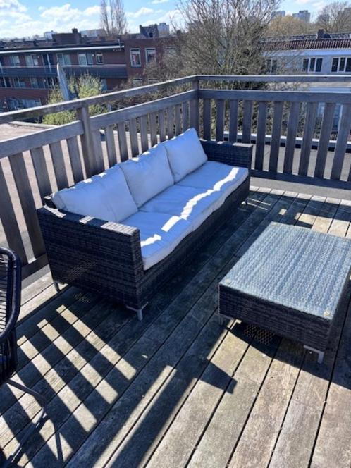 Lounge bank balkon / dakterras / tuin, Tuin en Terras, Tuinsets en Loungesets, Gebruikt, Loungeset, 3 zitplaatsen, Bank, Bijzettafel