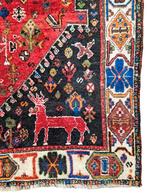 Handmade Persian wool Qashqai carpet Tribal Animal 177x253cm, Persian Perzisch vintage oosters hype, Crème, 150 tot 200 cm, 200 cm of meer