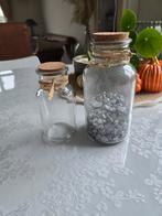 Twee decoratieve glazen potjes, Overige kleuren, Ophalen of Verzenden, Minder dan 50 cm, Glas