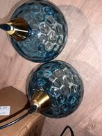 Prachtige blauwe glasbollen hanglampen nieuw, Ophalen of Verzenden, Zo goed als nieuw, Minder dan 50 cm