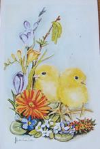 Paaskaart - kuikens tussen de bloemen, Verzenden, 1980 tot heden, Gelopen, Overige thema's