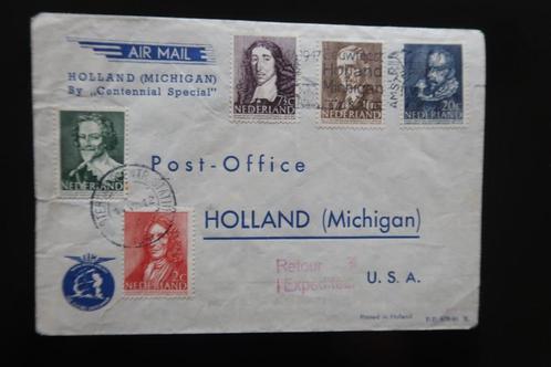 490-494 op LP brief naar Holland Michigan Centennial Special, Postzegels en Munten, Postzegels | Volle albums en Verzamelingen