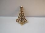 Broche kerst kerstboom goudkleurig sierlijk, Verzenden, Zo goed als nieuw