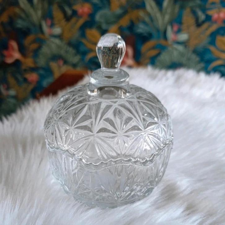 Kristallen Bonbonschaal met Deksel, Antiek en Kunst, Antiek | Glas en Kristal, Ophalen of Verzenden