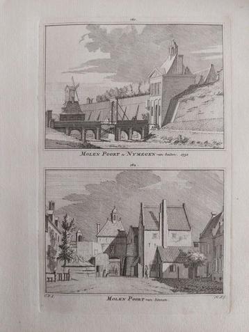 181-182 / Nijmegen de  Molenpoort  Kopergravure 1746 beschikbaar voor biedingen