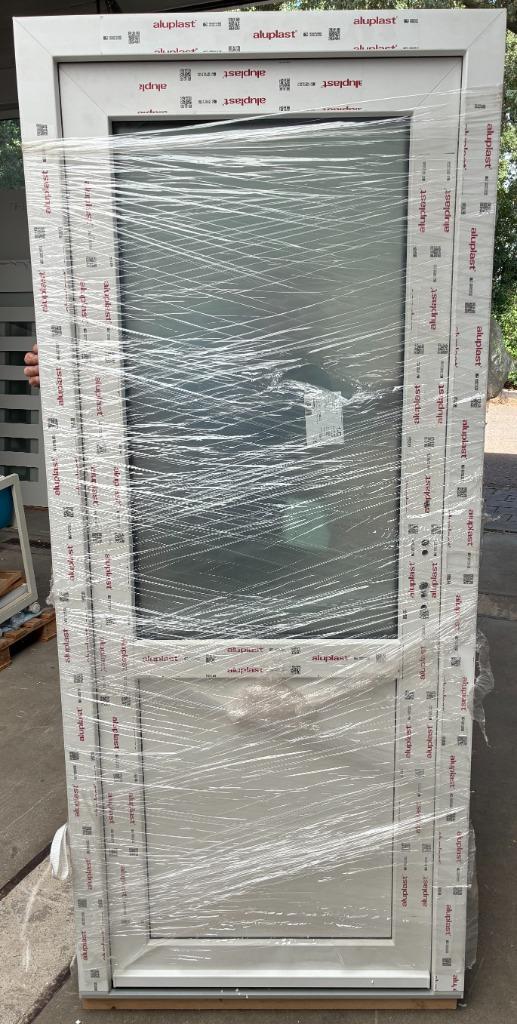 Kunststof achterdeur 86,5 x 201 cm Rechts kleur Wit, Doe-het-zelf en Verbouw, Deuren en Horren, Nieuw, Buitendeur, 200 tot 215 cm