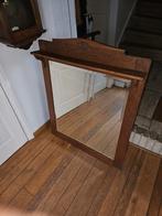 Antieke houten spiegel met plank, Ophalen, Rechthoekig, 50 tot 100 cm