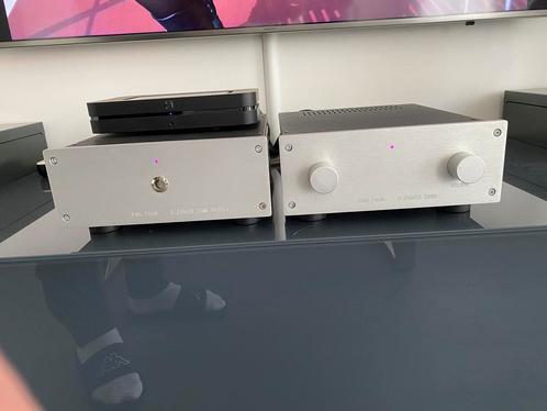 Pink Faun 2x180W geïntegreerde versterker + losse voeding, Audio, Tv en Foto, Versterkers en Receivers, Zo goed als nieuw, Stereo