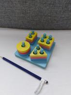Houten geometrische stapel puzzel / Montessori vormen puzzel, Ophalen of Verzenden, Zo goed als nieuw, Overige typen