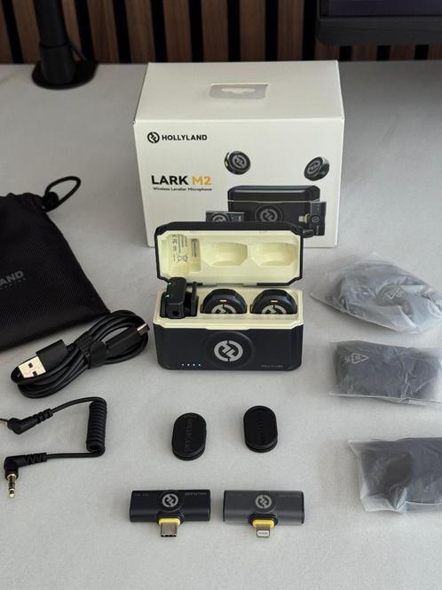 Hollyland LARK M2 + USB-C & Lightning adapter, Muziek en Instrumenten, Microfoons, Zo goed als nieuw, Overige typen, Draadloos
