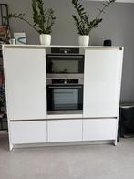 Moderne hoogglans dubbelwandige keuken GEDOMONTEERD, Wit, Dubbelwandige keuken, Ophalen of Verzenden, Zo goed als nieuw