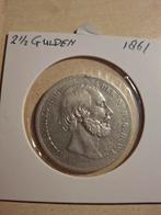 Zilveren Rijksdaalder 1861 Willem III - Zeer Fraai+, Ophalen of Verzenden, Zilver, Losse munt, Zilver