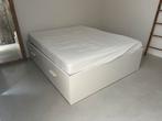 Brimnes bed 160x200 + Lönset + Silverline matras, Ophalen, Tweepersoons, Zo goed als nieuw, Matras