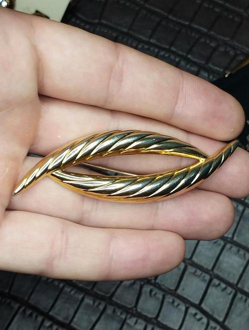prachtige vintage broche bar groot formaat, Sieraden, Tassen en Uiterlijk, Broches, Zo goed als nieuw, Overige materialen, Goud