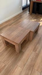 2x massief eikenhouten salontafels 60x60x40,5, Huis en Inrichting, Ophalen, 50 tot 100 cm, 50 tot 100 cm, Zo goed als nieuw