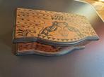 Houten doos Amsterdamse School batik bewerkt 1920, Antiek en Kunst, Ophalen of Verzenden