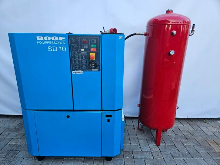 Boge SD 10 Schroefcompressor met Ketel, Doe-het-zelf en Verbouw, Compressors, Gebruikt, 100 liter of meer, 800 liter/min of meer